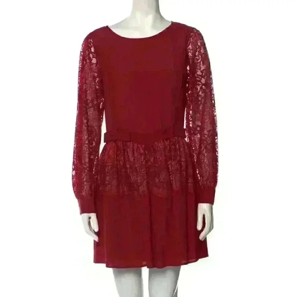 For Love & Lemons Scoop Neck Mini Dress Size: M Maroon EUC!